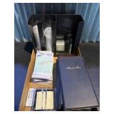 Flat of guest checks. Server books, 2 and 4 oz