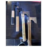 4 wooden axes