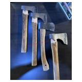 4 wooden axes