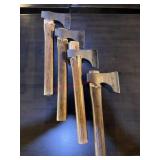 4 wooden axes