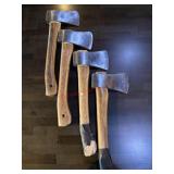 4 wooden axes