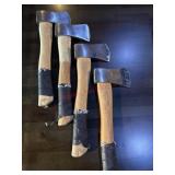 4 wooden axes