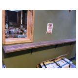 10 foot butcher block style shelf with brackets