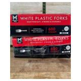White Plastic Forks, 600-Count, Disposable