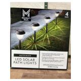 4 Matte Black LED Solar Path Lights