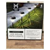 4 Matte Black LED Solar Path Lights