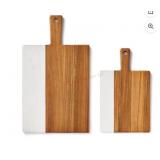 2 Marble and Acacia Wood Charcuterie Boards