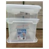 2 Clear Plastic Letter/Legal File Totes