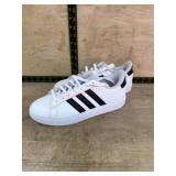 Adidas White Sneakers with Black Stripes