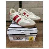 Women's Size 8 Athletic Sneakers with Red Stripes