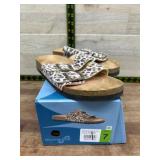 Women's Leopard Print Slide Sandals, Size 7