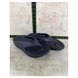 Black Rubber Flip-Flop Sandals, Size EU 41