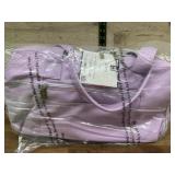 Lavender Canvas Duffel Bag With Handles