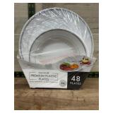 48 Premium White Plastic Plates