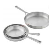 3-Piece Tri-Ply Stainless Steel Fry Pan Set