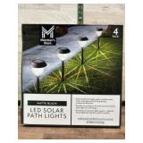 4 Matte Black LED Solar Path Lights