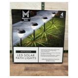 Matte Black LED Solar Path Lights, 4-Pack