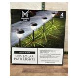 4 Matte Black LED Solar Path Lights