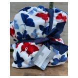 Plush Butterfly-Print Throw Blanket
