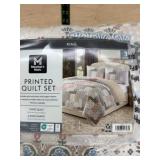 King-Size Printed Quilt Set, 3 Pieces