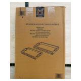 2-Piece Acacia Wood Rectangular Tray Set