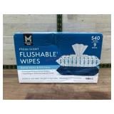 Flushable Wipes Multipack, 540 Total Wipes