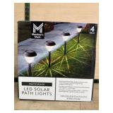 4 Matte Black LED Solar Path Lights