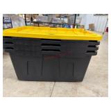Stackable Storage Bins with Yellow Lids