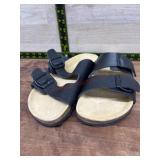 Black Dual-Strap Sandals, Size 9