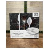 180-Piece Premium Plastic Cutlery Set
