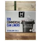 320 Commercial Can Liners, 33 Gallon