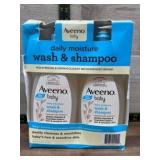 Aveeno Baby Daily Moisture Wash & Shampoo, 2-Pack