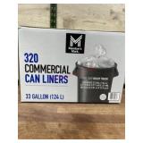 320 Commercial Can Liners, 33 Gallon Capacity