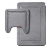 Gray Quick-Dry Memory Foam Bath Mat Set