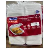 Pack of 125 Hefty Supreme Hinged Lid Containers