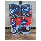 Two Rolls of Scott Shop Towels, 55 Sheets Each