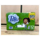 Puffs Plus Facial Tissues, 12-Box Pack