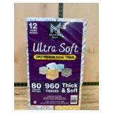 12 Boxes of 3-Ply Premium Facial Tissue