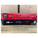 600 Disposable White Plastic Forks