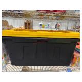 Black Storage Tote with Yellow Lid