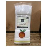 8-Piece White Kitchen Towel Set with Peach Design