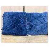 2-Pack Blue Triple Faux Fur Jacquard Pillows