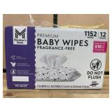 Premium Fragrance-Free Baby Wipes, 1152 Ct