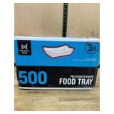 500 Polycoated Paper Food Trays, 3 lb Capacity