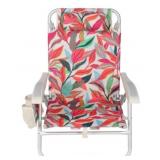 Folding Metal Beach Chair with Tropical Print
