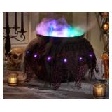 Pre-Lit 17-Inch Bubbling Witch Cauldron