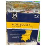 Yellow Commercial-Grade Mop Bucket with Wringer