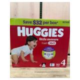 Huggies Little Movers Diapers, Size 4, 160 Ct