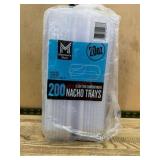 Pack of 200 Clear Plastic Nacho Trays