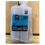 200 Clear Two-Compartment Nacho Trays
